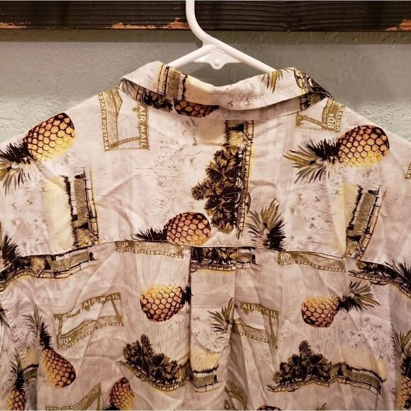 Hawaiian Aloha Pineapple Palm Tree Air Mail Shirt - Picture 7 of 8